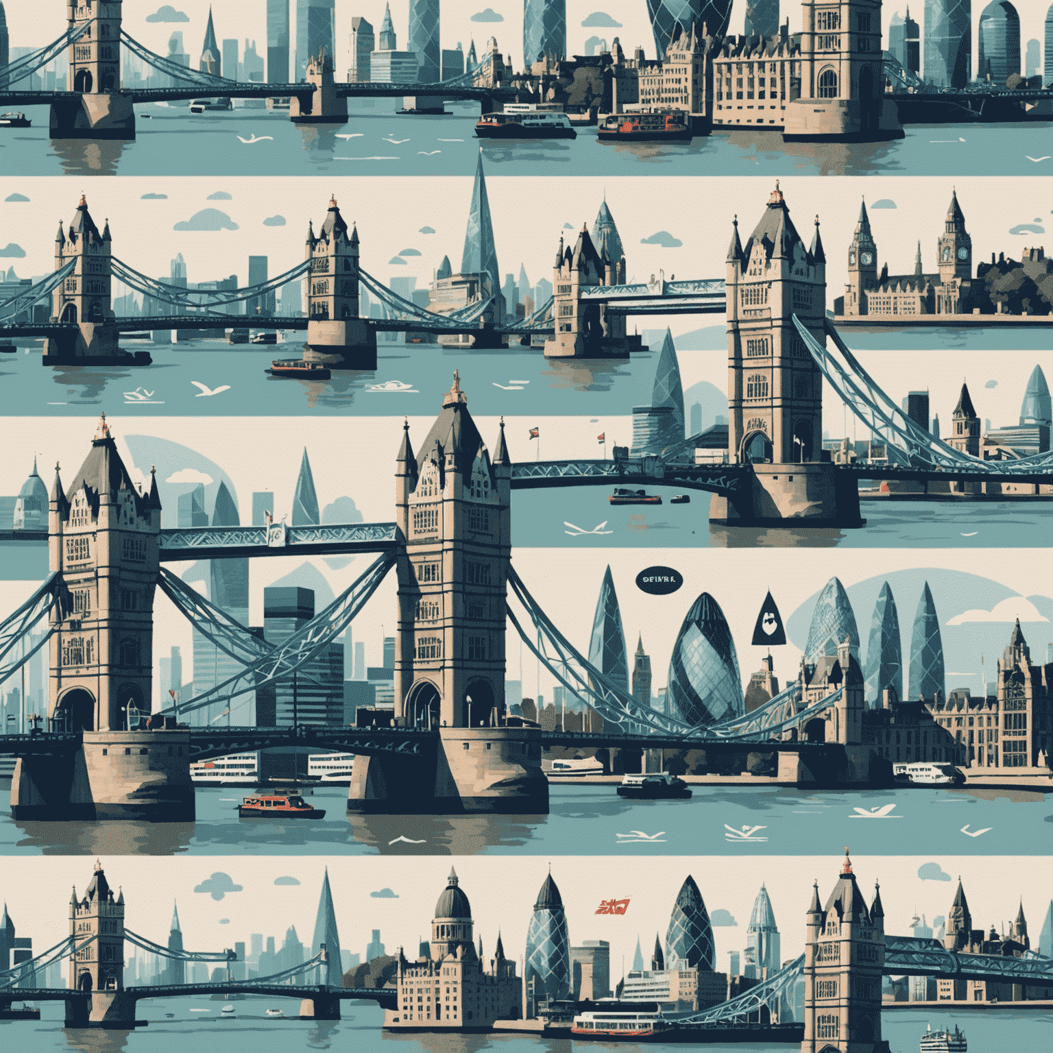 A collage of London's iconic landmarks, such as the Tower Bridge and the Gherkin, with modern fintech logos and symbols overlaid, representing the city's thriving financial technology ecosystem.